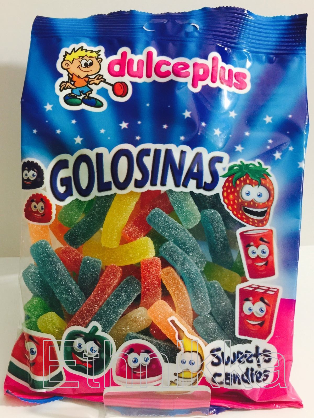 DULCEPLUS Langues Multicolores sucrées en sac de 1 kg