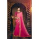 Sari indien fushia brodé de pierres et strass