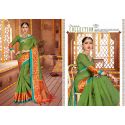 Robe indienne sari vert 