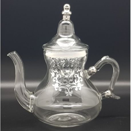 Théière en Verre Marocaine argentée